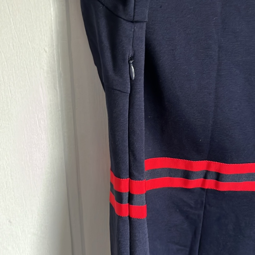 Boden Annette Ponte Midi Dress Navy with Red Ribbon - Picture 10 of 10